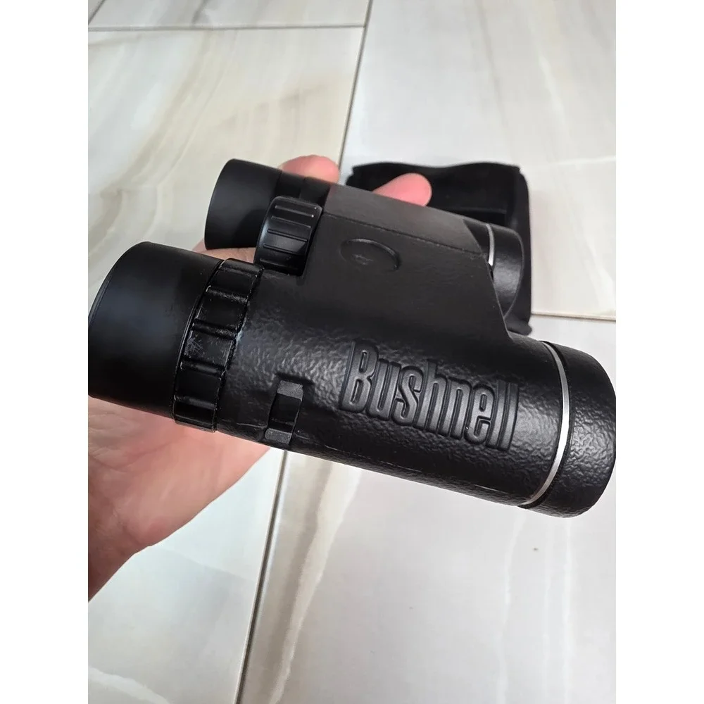 Bushnell 10x25 Compact Binoculars Black Folding Roof Prism 330FT FOV Case S4